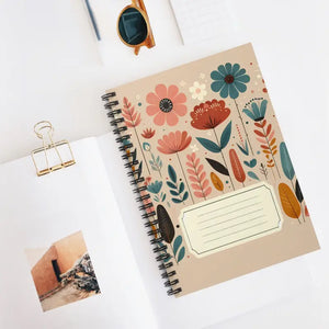 Floral Spiral Notebook - Pastel Pages for Stylish Notes - Dipaliz - one Size - Journals
