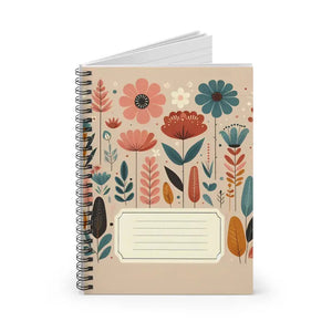 Paper Products - Floral Spiral Notebook - Pastel Pages Premium Style - Dipaliz one Size