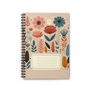 Paper Products - Floral Spiral Notebook - Pastel Pages Premium Style - Dipaliz one Size
