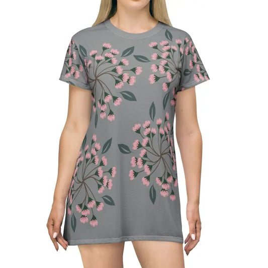 Turn Heads in Floral Splendor Pink Flowers Dress - All Over Prints