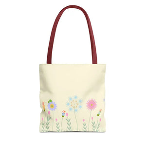 Tote Bag - Spring Blooms Laminated Interior - Dipaliz - 13’’ × / Red - Bags
