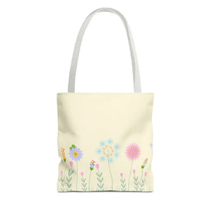 Tote Bag - Spring Blooms Laminated Interior - Dipaliz - 13’’ × / White - Bags