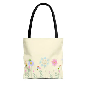 Tote Bag - Spring Blooms Laminated Interior - Dipaliz - 13’’ × / Black - Bags