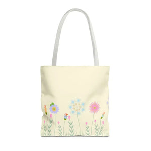 Tote Bag - Spring Blooms Laminated Interior - Dipaliz - 16’’ × / White - Bags