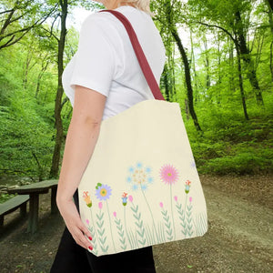 Tote Bag - Spring Blooms Laminated Interior - Dipaliz - 16’’ × / Red - Bags