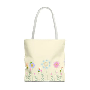 Tote Bag - Spring Blooms Laminated Interior - Dipaliz - 18’’ × / White - Bags