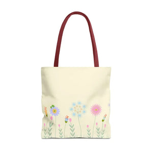Tote Bag - Spring Blooms Laminated Interior - Dipaliz - 18’’ × / Red - Bags
