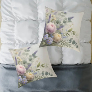 Floral Square Pillow - Cozy Modern Home Decor Gift - Dipaliz - Throw Pillows