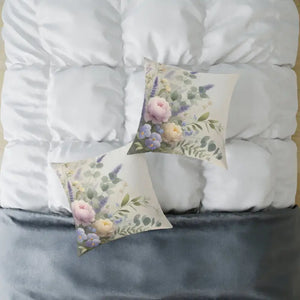 Floral Square Pillow - Cozy Modern Home Decor Gift - Dipaliz - Throw Pillows