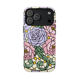 Floral Stained Glass Phone Case, Tough Magnetic Protective - Mobile Cases