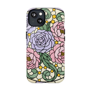 Floral Stained Glass Phone Case, Tough Magnetic Protective - Mobile Cases