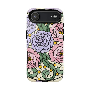 Floral Stained Glass Phone Case, Tough Magnetic Protective - Mobile Cases