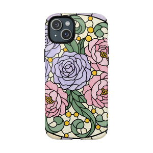 Floral Stained Glass Phone Case, Tough Magnetic Protective - Mobile Cases