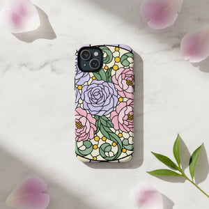Floral Stained Glass Phone Case, Tough Magnetic Protective - Mobile Cases