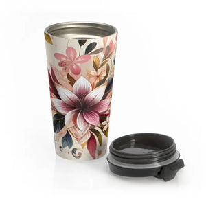 Bold Floral Stainless Steel Travel Mug Adventure Style - Dipaliz - 15oz - Thermoses
