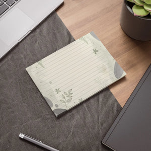 Lined Botanical Floral Sticky Notes - Pebble Shapes - Dipaliz