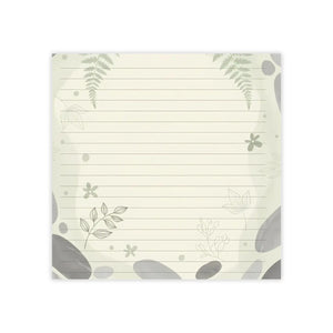 Lined Botanical Floral Sticky Notes - Pebble Shapes - Dipaliz
