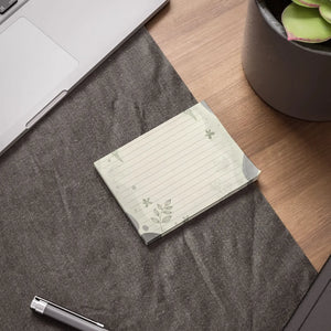 Lined Botanical Floral Sticky Notes - Pebble Shapes - Dipaliz