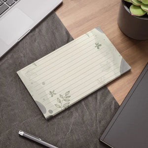 Lined Botanical Floral Sticky Notes - Pebble Shapes - Dipaliz