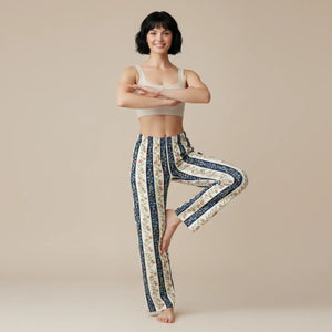 Floral Stripe Women’s Pajama Pants, Vintage Navy & Blush Lounge - Pajamas - s