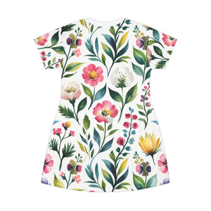 Floral T-shirt Dress – Effortless Casual Summer - Dipaliz - Dresses - Xs