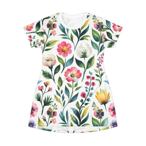 Floral T-shirt Dress – Effortless Casual Summer - Dipaliz - Dresses - Xs