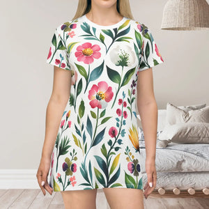 Floral T-shirt Dress – Effortless Casual Summer - Dipaliz - Dresses - Xs