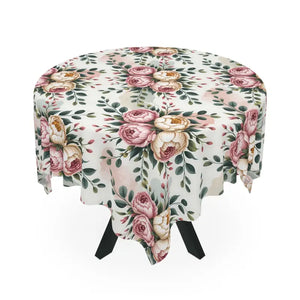 Peony Floral Tablecloth - Elegant Vibrant Design - Dipaliz - one Size / White - Tablecloths
