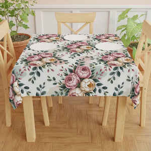 Peony Floral Tablecloth - Elegant Vibrant Design - Dipaliz - one Size / White - Tablecloths
