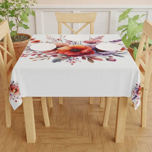 Elegant Spring Floral Tablecloth - Chic Dining Decor - Dipaliz - one Size / White - Tablecloths