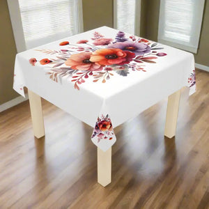 Elegant Spring Floral Tablecloth - Chic Dining Decor - Dipaliz - one Size / White - Tablecloths