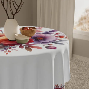 Elegant Spring Floral Tablecloth - Chic Dining Decor - Dipaliz - one Size / White - Tablecloths