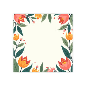 Floral Themed Note Pads - Vibrant Hand Drawn Design - Dipaliz - 3’’ x / White - Sticky Notes