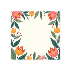 Floral Themed Note Pads - Vibrant Hand Drawn Design - Dipaliz - Sticky Notes