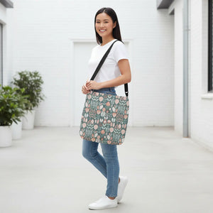 Floral Tote Bag - Green Pattern Polyester Design - Dipaliz - Bags