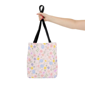 Pink Floral Tote Bag - Chic Polyester Design - Dipaliz - Small - Bags