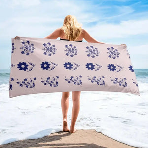 Flowers Towel - Ultra Soft Water Absorbent Beach - Dipaliz - Towels