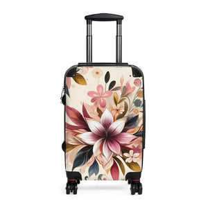 Floral Travel Suitcase - Vibrant Design Statement - Dipaliz - Small / Black - Suitcases