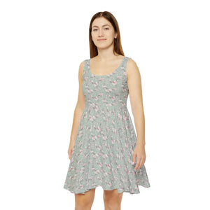Floral Unicorn Skater Dress – Soft Knit - Dipaliz - Dresses