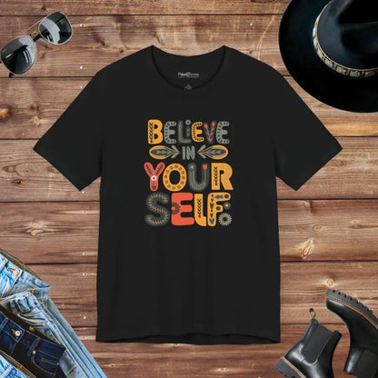 Floral Unisex Jersey T-shirt: Believe in Yourself Style - T-shirt