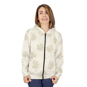 Floral Unisex Zip Hoodie Cozy Jacket for Nature Lovers Great Spring Adventures Perfect Gift Friends Casual Everyday