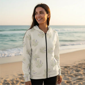 Floral Unisex Zip Hoodie Cozy Jacket for Nature Lovers Great Spring Adventures Perfect Gift Friends Casual Everyday