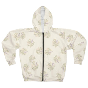 Floral Unisex Zip Hoodie Cozy Jacket for Nature Lovers Great Spring Adventures Perfect Gift Friends Casual Everyday