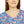 Floral V-neck Long Sleeve, Blue & Coral All-over Print Top - T-shirts - Xs