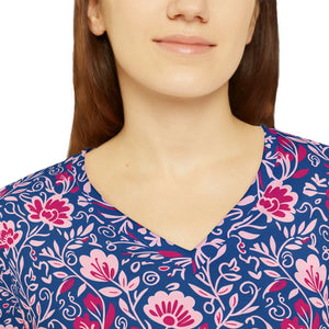 Stretch Botanical Print Long Sleeve Shirt - Garden Style - Dipaliz - T-shirts - Xs