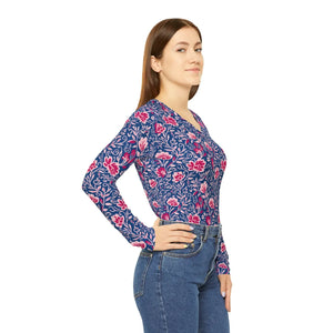 Stretch Botanical Print Long Sleeve Shirt - Garden Style - Dipaliz - T-shirts - Xs