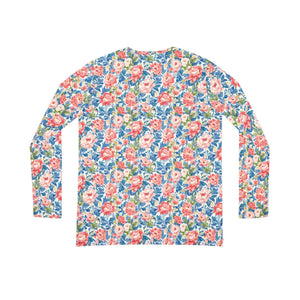 Floral Pink Rose Long Sleeve Shirt - v Neck Casual - Dipaliz - T-shirts - Xs