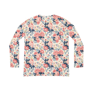 Pink Rose Print Long Sleeve Shirt - Floral Blouse - Dipaliz - T-shirts - Xs