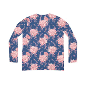 Floral Long Sleeve Shirt Pink Garden Navy Knit - Dipaliz - T-shirts - Xs