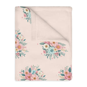 Floral Velveteen Microfiber Blanket – Soft Throw - Dipaliz - Blankets
